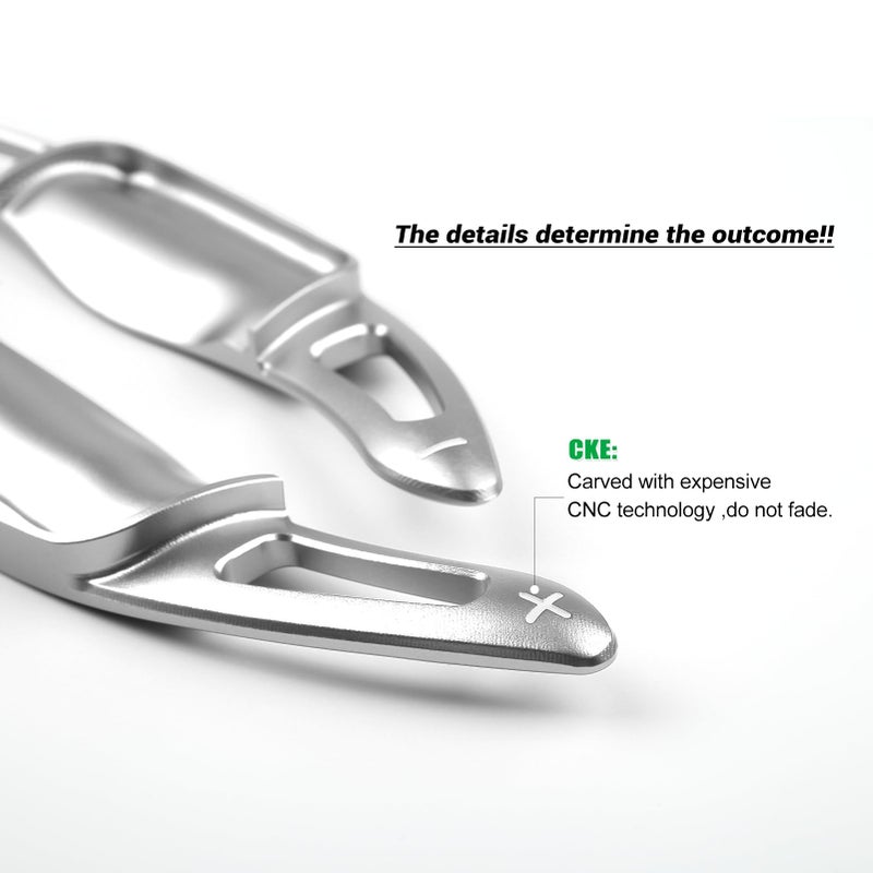 CKE Compatible with Toyota Camry 2026 2025 2024 2023 2022 2021 2020 2019 2018 for Corolla RAV4 Crown Avalon Accessories Sporty Car Paddle Shifter Extension Shift Paddle Cover Trims -Silver - Image 1